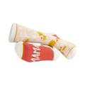 Lifestyle shot of Mama Bear socks on a person's feet, showcasing how they look when worn.