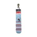 Close-up of Jaws socks on their retail packaging tag.  Shows the sock design and branding.