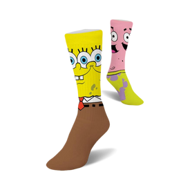 spongebob & patrick cartoon themed womens multi novelty crew socks