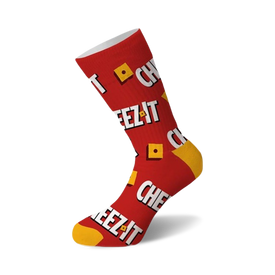 keep it cheezy socks with yellow and white squares pattern, crew length for men and women  