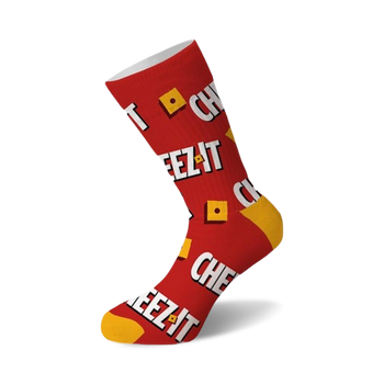 keep it cheezy cheez its themed mens & womens unisex red novelty crew socks