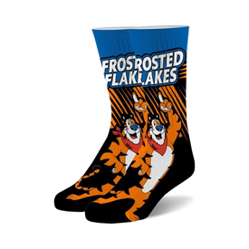 frosted flakes frosted flakes themed mens & womens unisex multi novelty crew socks
