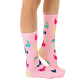 Lifestyle shot of Llama socks on a person's legs, highlighting the fit and style. [lf]
