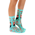 Lifestyle photo showing the socks on a person's feet, highlighting how they look when worn. [lf]