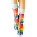 Flatlay product shot of the Rainbow Pancake socks on a white background. [lf]