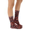Lifestyle shot of the Coffee Bean socks on a model's legs, showcasing the fit and design. [lf]