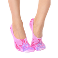 Lifestyle shot showing the socks on a woman's feet. [lf]
