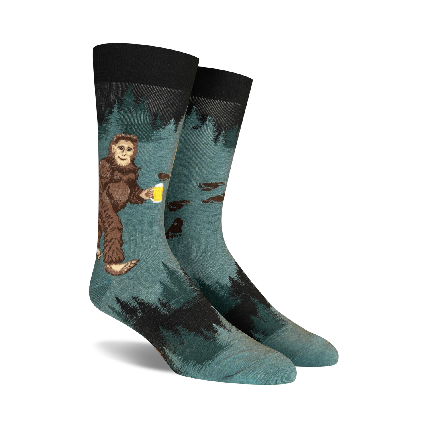 Another product shot of the Bigfoot beer socks, showing the full design.
