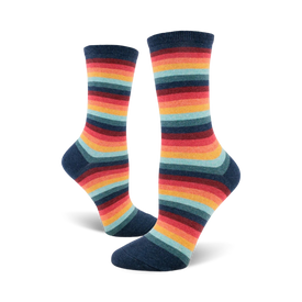 retro 70s 70s themed womens multi novelty crew socks