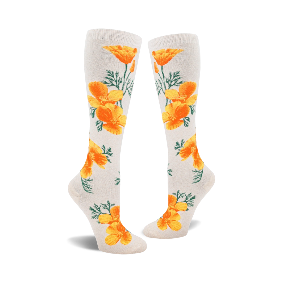 Floral California Poppy Socks | Sockologie