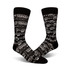 a genius composition music themed mens black novelty crew socks