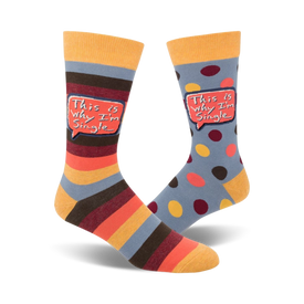 this is why i'm single love themed mens multi novelty crew socks