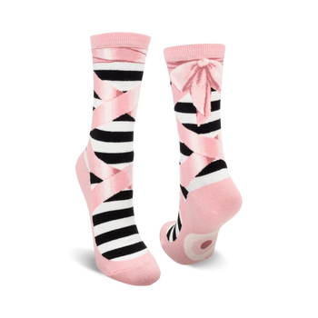 ballet slippers ballet themed womens pink novelty crew socks