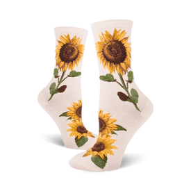 sunflower sunflower themed womens white novelty crew socks
