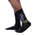 Lifestyle shot showing Wizard Lizard socks on a person's feet, showcasing the socks' fit and style.