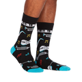 Lifestyle shot showing 'All That Jazz' socks on a person's legs, highlighting the fit and design in a real-world setting.