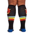 Back view of the 'Stay Weird!' knee-high socks, highlighting the full design and color details on the back.