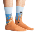 Lifestyle shot of a person wearing the Squid-O socks, showing how the socks look when worn.