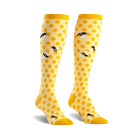bee's knees animal themed womens yellow novelty knee high socks