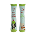 Flatlay showcasing the 'All I Want For Xmas' socks, highlighting their design and colors.