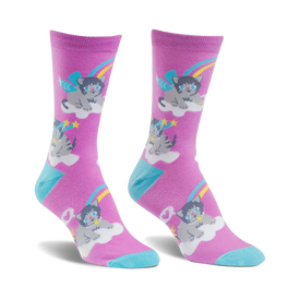 a purrfect world cat themed womens pink novelty crew socks