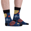 Close-up shot of the Planets Socks, highlighting the detailed planetary designs and colors.