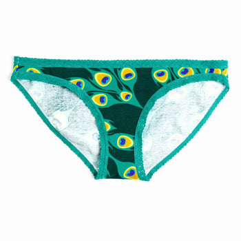 plume hipster wildlife themed womens green novelty  underwear