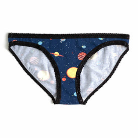 planets hipster space themed womens blue novelty  underwear