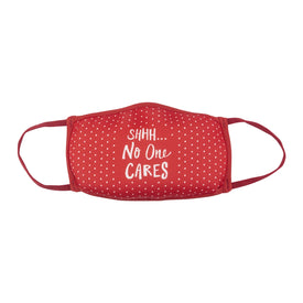 red polka dot socks with "shhh...no one cares" text for women  