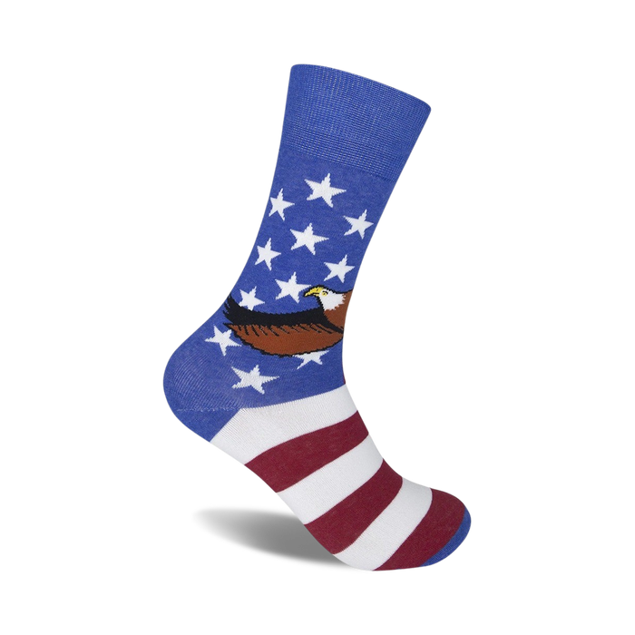 navy blue socks with white stars, red and white stripes, and an american bald eagle are perfect for patriotic events.   }}
