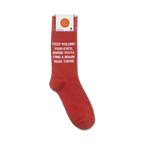 Product shot of the 'Keep Rolling Your Eyes' socks in their packaging.