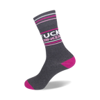 Close-up of the 'Fuck Cancer' socks lying flat, showcasing the details and colors.
