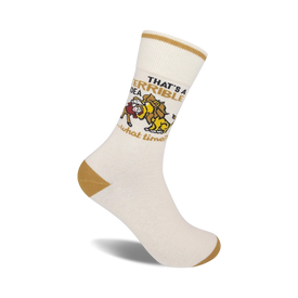 that's a terrible idea, what time? funny themed mens & womens unisex white novelty crew socks