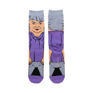 Back view of the Golden Girls Dorothy socks, showcasing the full design on both socks.