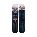 Flatlay image of Hellraiser Pinhead 360 character socks showcasing the full design detail.