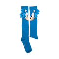 Flatlay showcasing a pair of Sega Sonic knee-high socks, highlighting the design details.