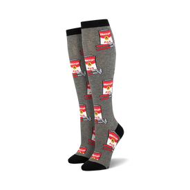 can of whoop ass funny themed womens grey novelty knee high socks