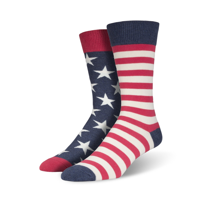 red, white, and blue stars and stripes pattern socks - usa themed accessory featuring stars and stripes.   }}