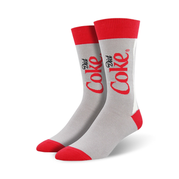 diet coke food & drink themed mens red novelty crew socks