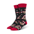 Lifestyle photo showing the Merry Slothmas socks on a person's feet, showcasing the overall look in a casual setting.