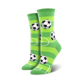 goal for it soccer themed womens green novelty crew socks