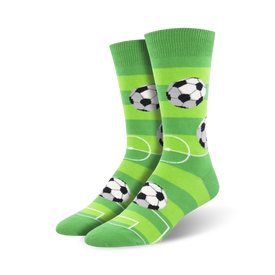 goal for it soccer themed mens green novelty crew socks
