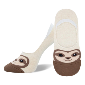 womens sloth face white liner socks   