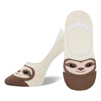 womens sloth face white liner socks   