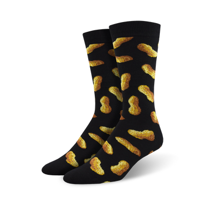 mens go nuts! bamboo crew socks feature roasted peanut pattern.  