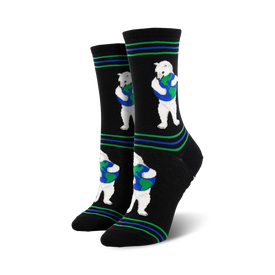 make a world of difference earth day themed womens black novelty crew socks