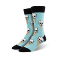 Lifestyle shot of a person wearing the Brain Freeze socks.  They're shown from the knees down, highlighting the vibrant sock colors and design.