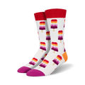 Lifestyle product shot showing the socks on a person's feet.