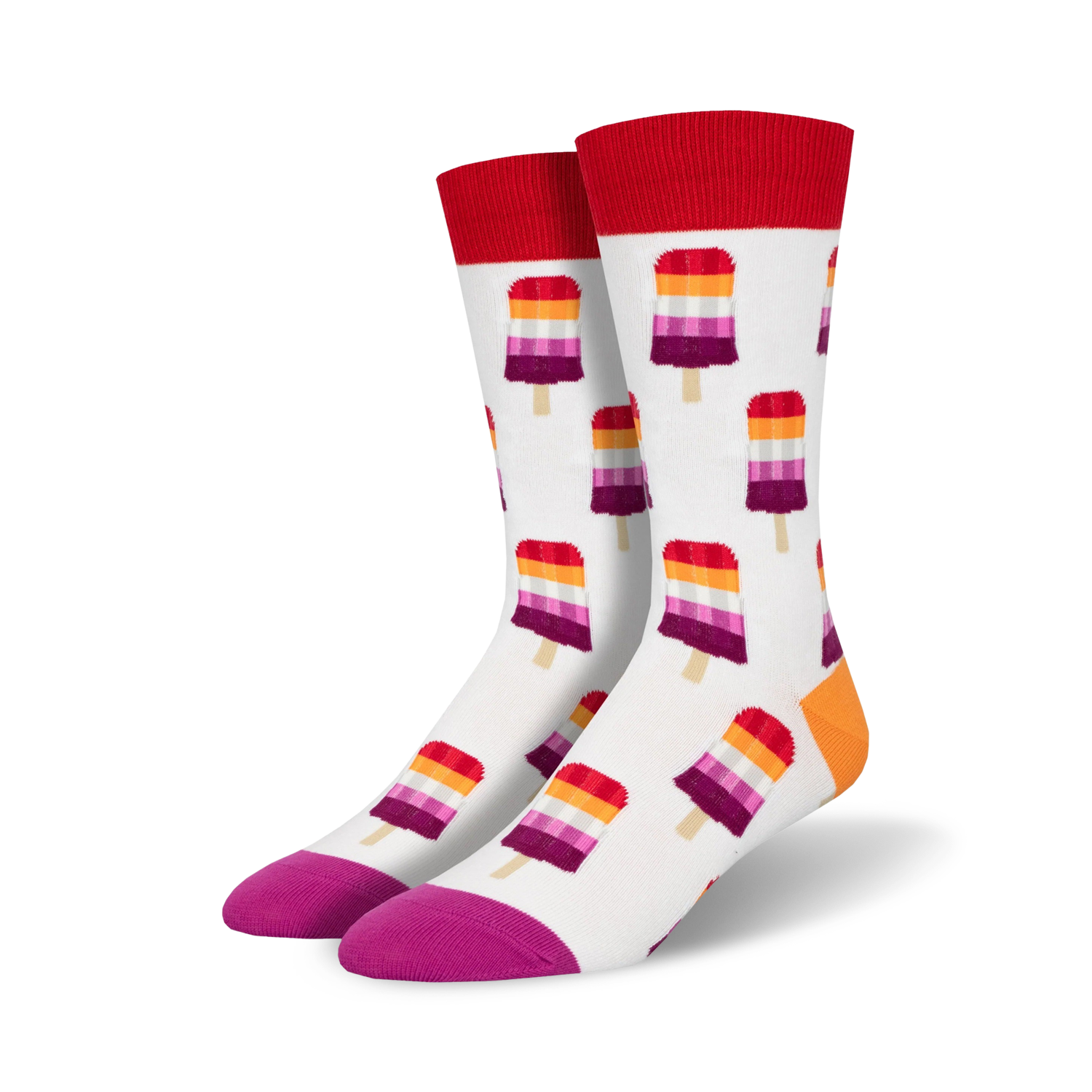 Lifestyle product shot showing the socks on a person's feet.
