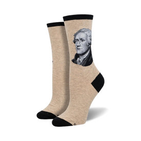 founding father hamilton alexander hamilton themed womens brown novelty crew socks